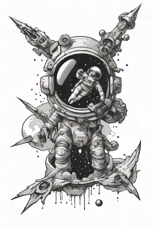 Space Themed Tattoo Design