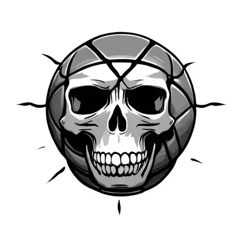 Skull With Basketball As The Head Surrounded