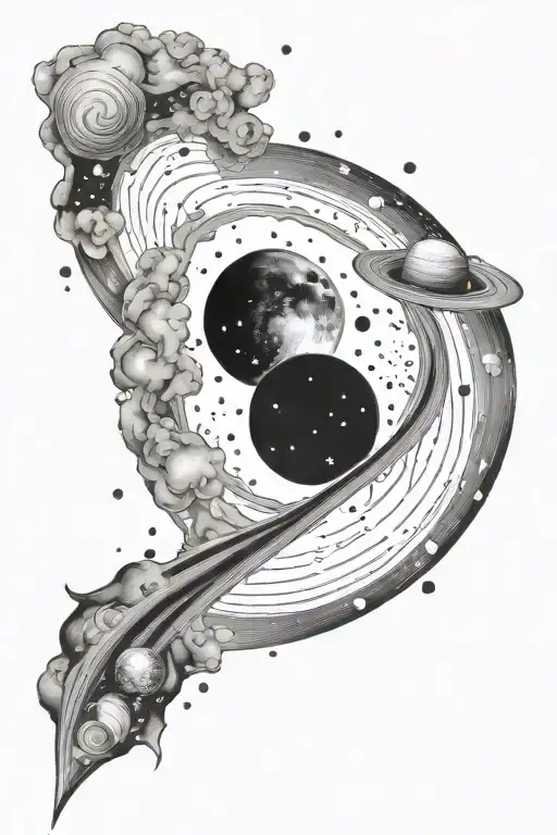 Space Galaxies With Eclipse