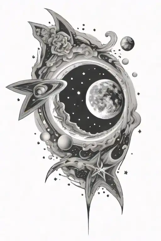 Space Galaxies With Eclipse