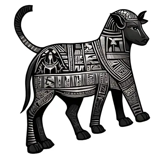 Egyptian Heiroglyphs Calf Sized Tatto