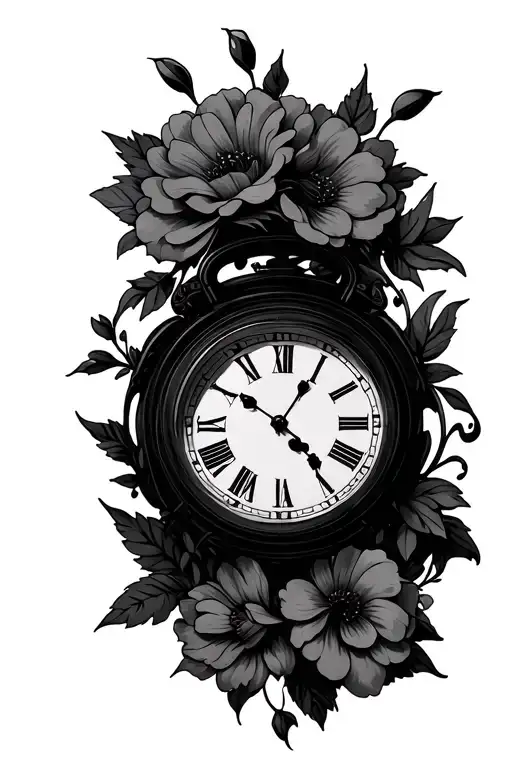 Floral With Clock Inside