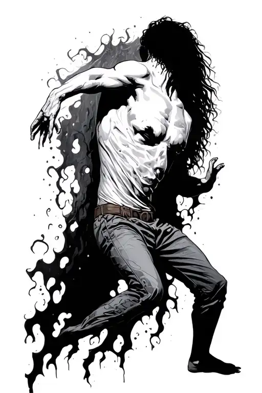 Man Getting Dragged Into The Darkness