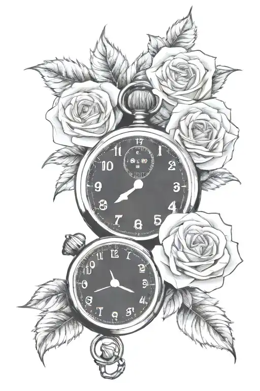 Stopwatch With Roses Saying 2 Baby Feet