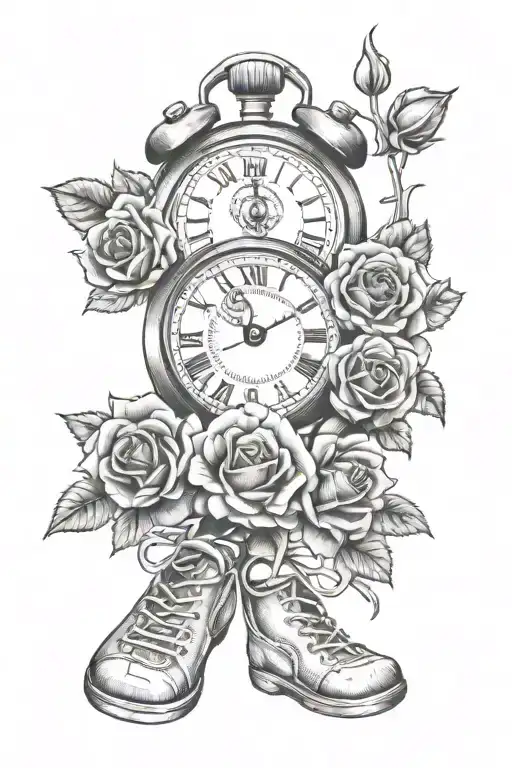 Stopwatch With Roses Saying 2 Baby Feet