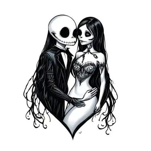 Jack And Sally In A Love Heart