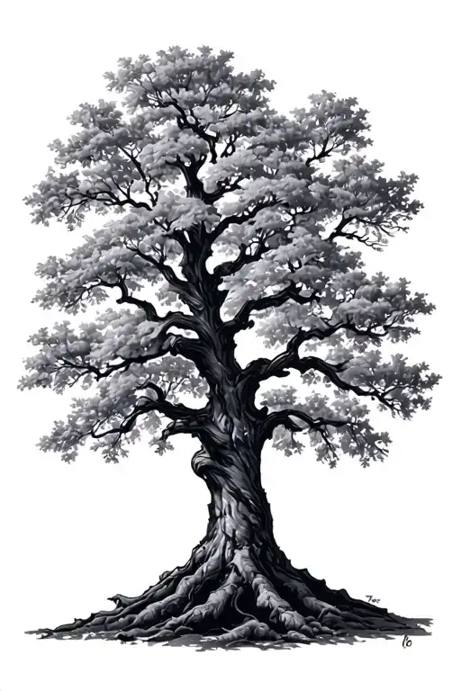 Oak Tree Silhouette