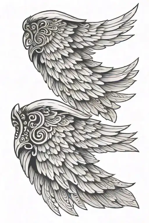 A Pair Of Wings One Black And One White