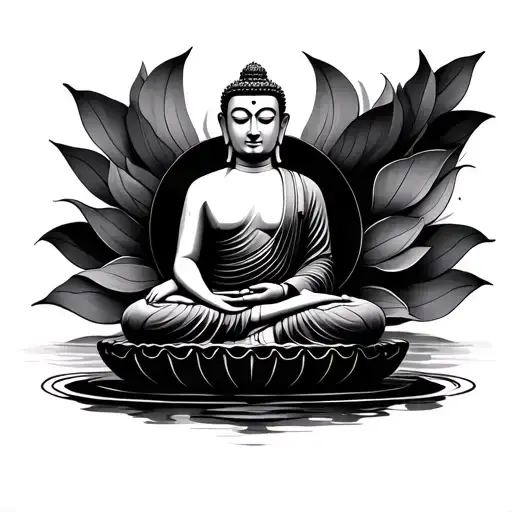 Budha Sitting In A Lotus