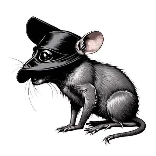 Creepy Rat With Plague Doctor Mask