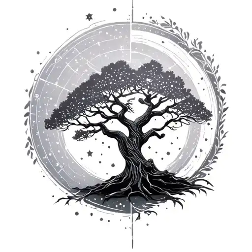 Virgo Constellation And Tree