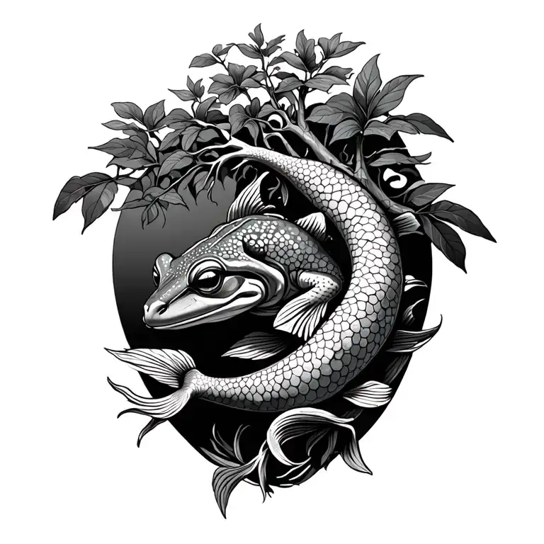 Ayahuasca Tree Knump Frog Nake Koi Tribe