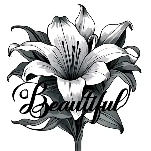 Lily With The Word Beautiful