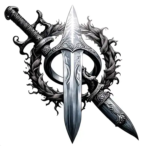 Fellowship Of The Ring And Sword With A Ring Surrounded Lord Of The Rings