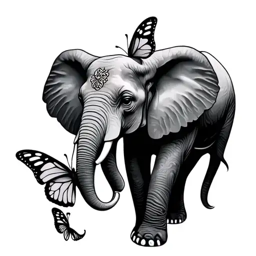 Elephant And Butterfly