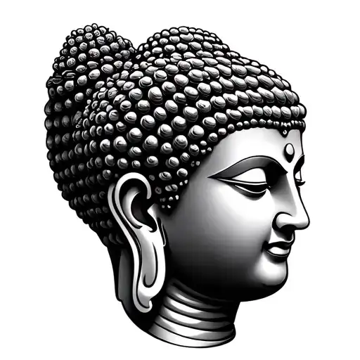 Buddha Head Looking Down