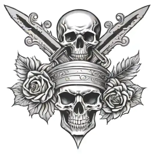 A Dagger Piercing A Skull