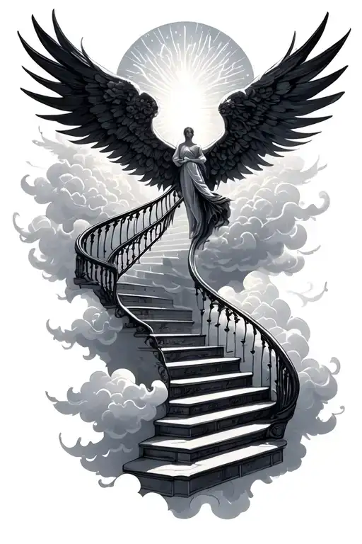 Heaven Staircase With Clouds
