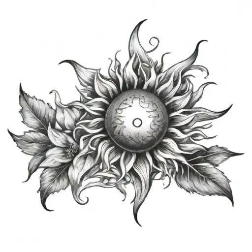 Sun And Flowers Intertwined