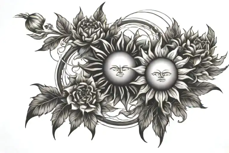 Sun And Flowers Intertwined