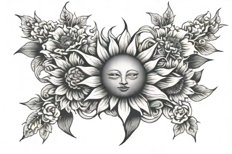 Sun And Flowers Wrapped