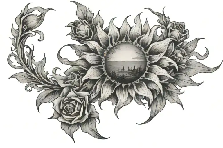 Sun And Flowers Wrapped