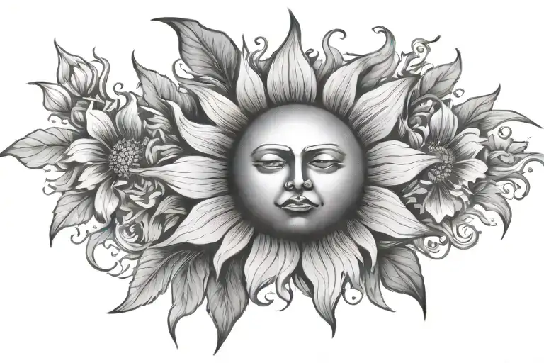 Sun And Flowers Wrapped