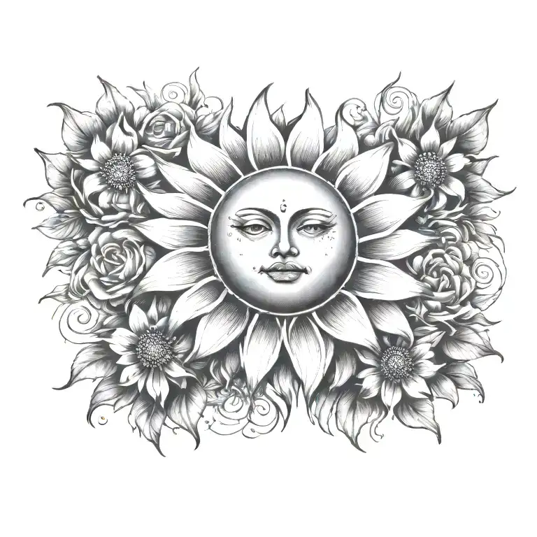 Sun And Flowers Wrapped