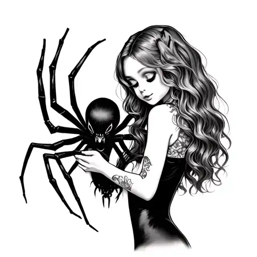 Spider And Girl Holding