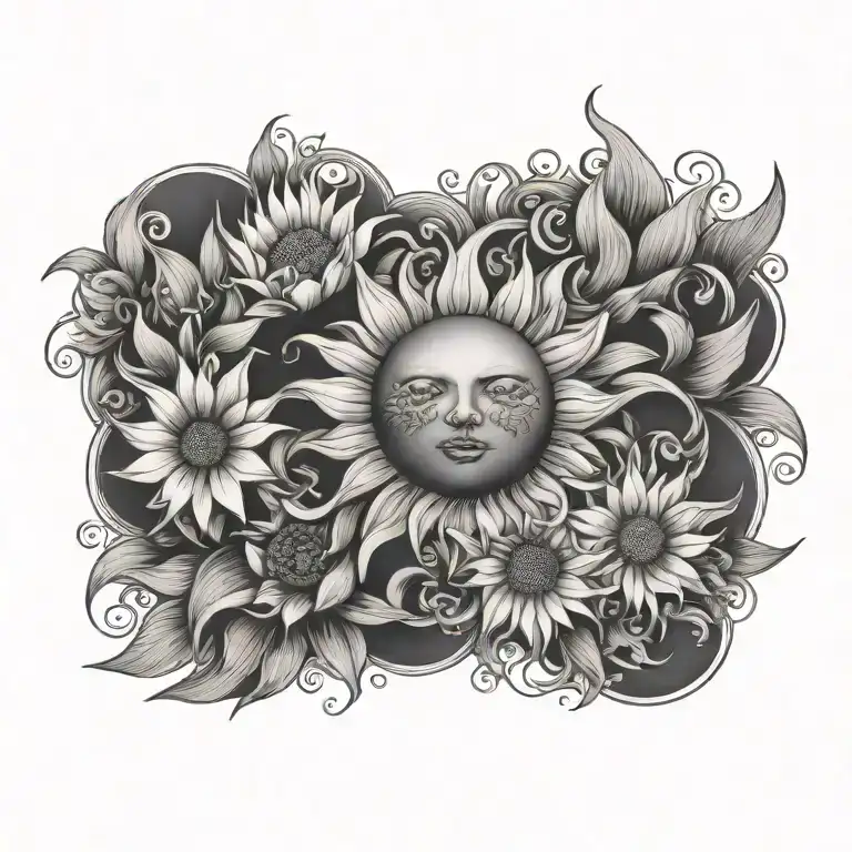 Sun With Flowers