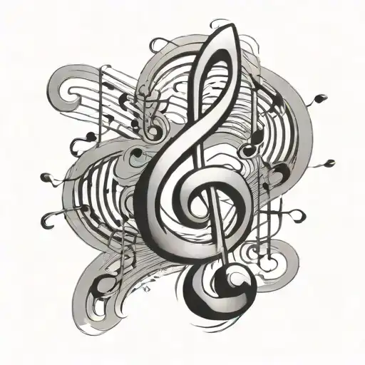 Music Notes Forming A Money Sign