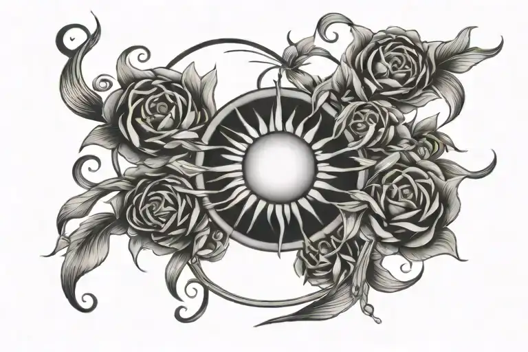 Sun With Flowers Entangled