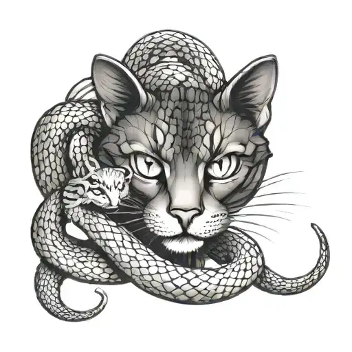 Snake And Cat Face