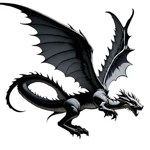 Dragon Large Wings Flying