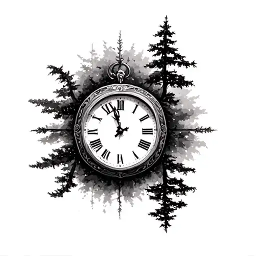Clock Surrounded By Trees