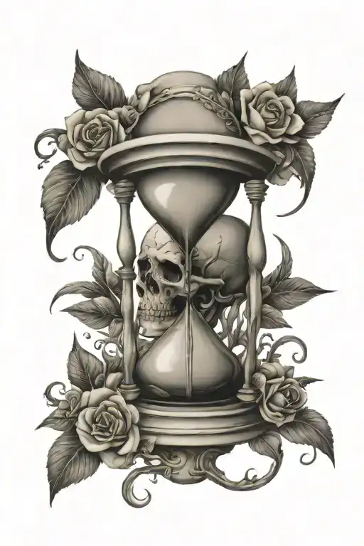Hourglass Skull Momento Mori Sand Flowing