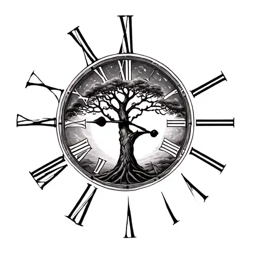 Clock And Tree With Sagittarius