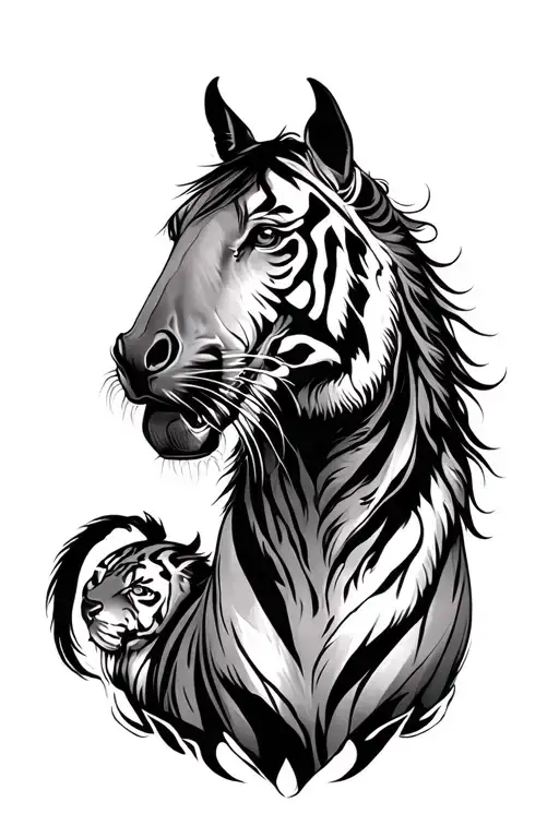 Horse And Tiger Emerging