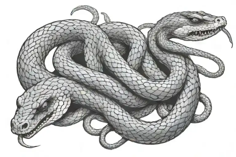 Three Snakes Entretwined Together Symbolizing Loyalty Femininity And Power