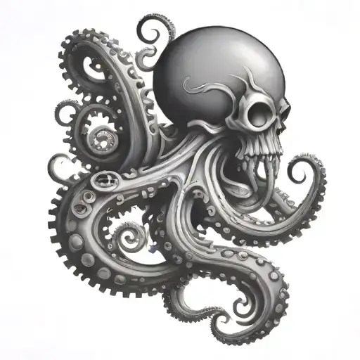 A Mechanical Octopus With Heavy Metal Music Elements Incorporated Into Its Design