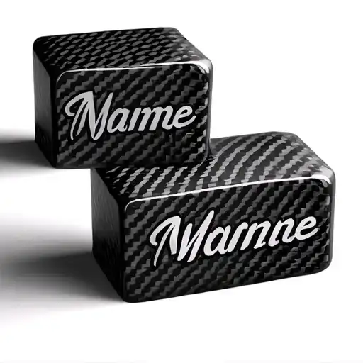 3D Carbon Fibre Blocks With Name Incorporated