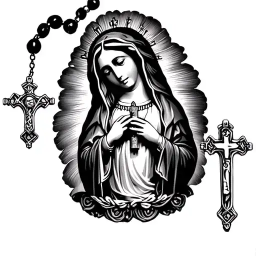 Rosary With Virgen De Guadalupe