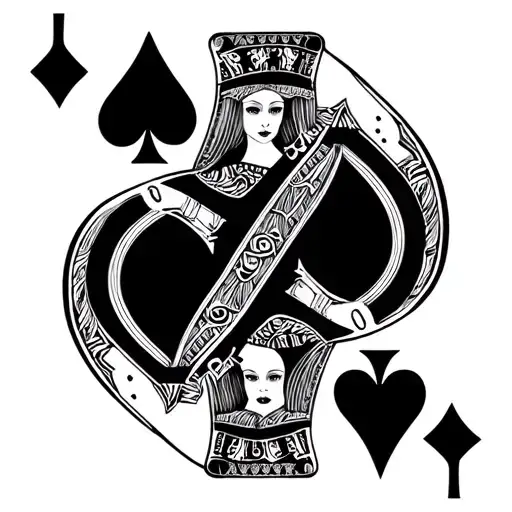 Playing Card Queen Of Clubs Card