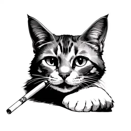 Cat With Cigarette