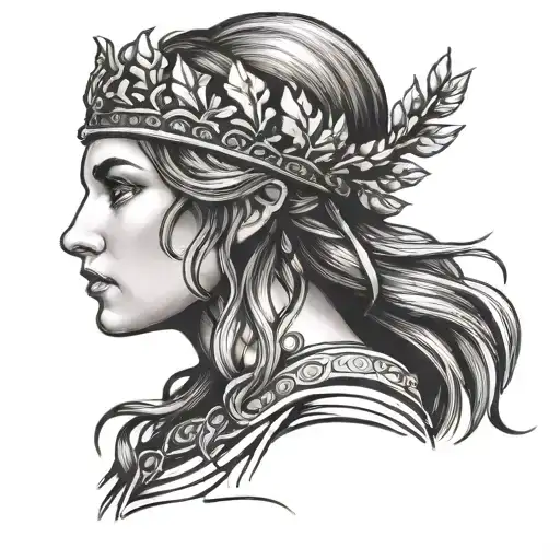 Roman Princess With A Laurel Wreath In Profile