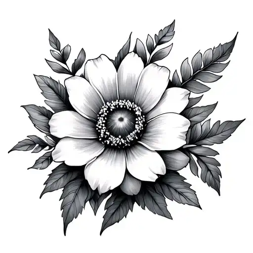 March December August Birth Flower Tatoo Design