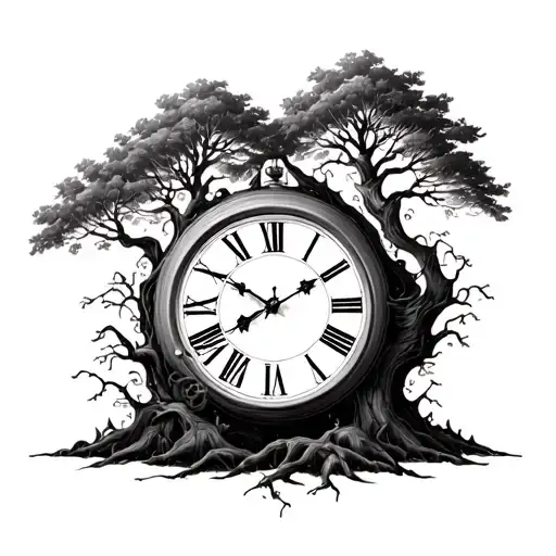 Trees Growing In Clock