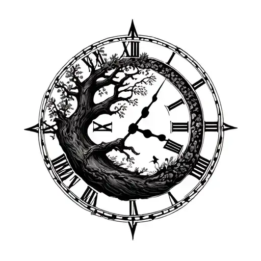 Trees Growing In Clock