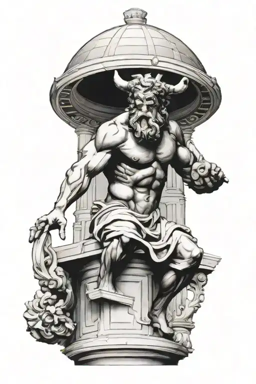 Greek God Atlas Inside Greek Buildings Designed