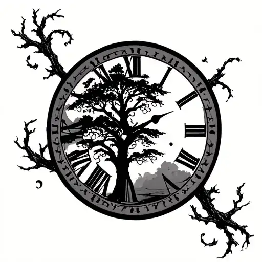 Trees Inside A Clock